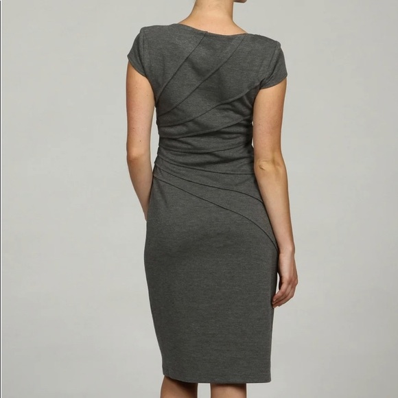 London Times Gray Cap Sleeve Dress - Picture 2 of 9